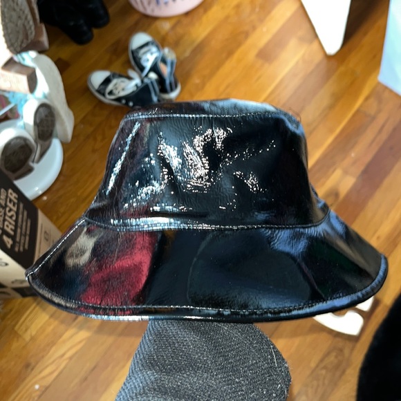 Primark Accessories Black Faux Patent Leather Bucket Hat Poshmark